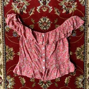 frilly western off the shoulder top